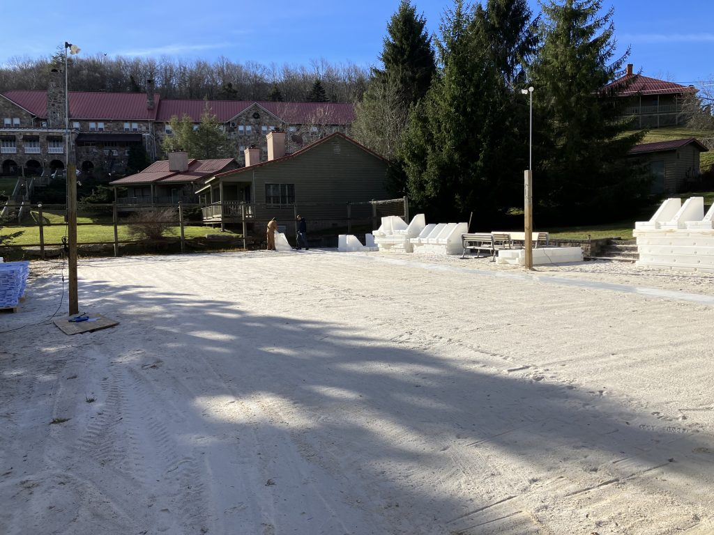 synthetic ice sand base prep