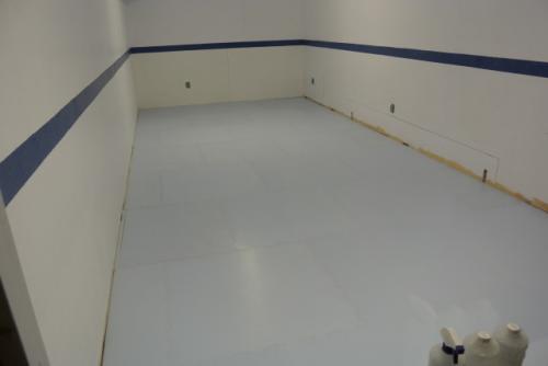 synthetic ice boards in basement