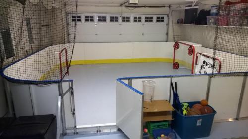 indoor garage synthetic ice rink