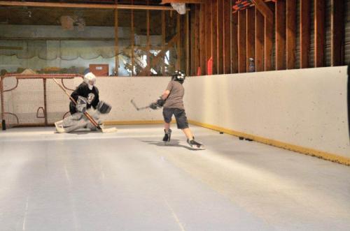 Playing Hockey on Synthetic Ice