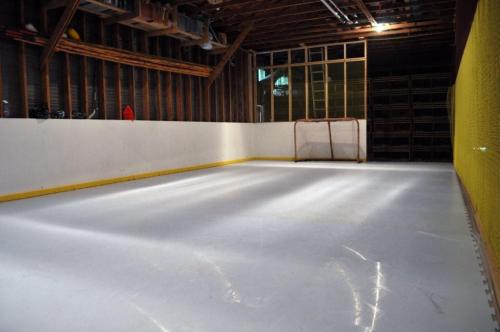 Synthetic Ice Rink in Garage