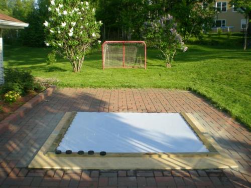 backyard synthetic ice shooting pad